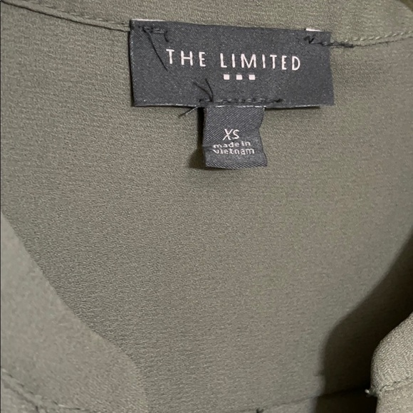 THE LIMITED OLIVE GREEN BUTTON FRONT TUNIC BLOUSE - Picture 2 of 6